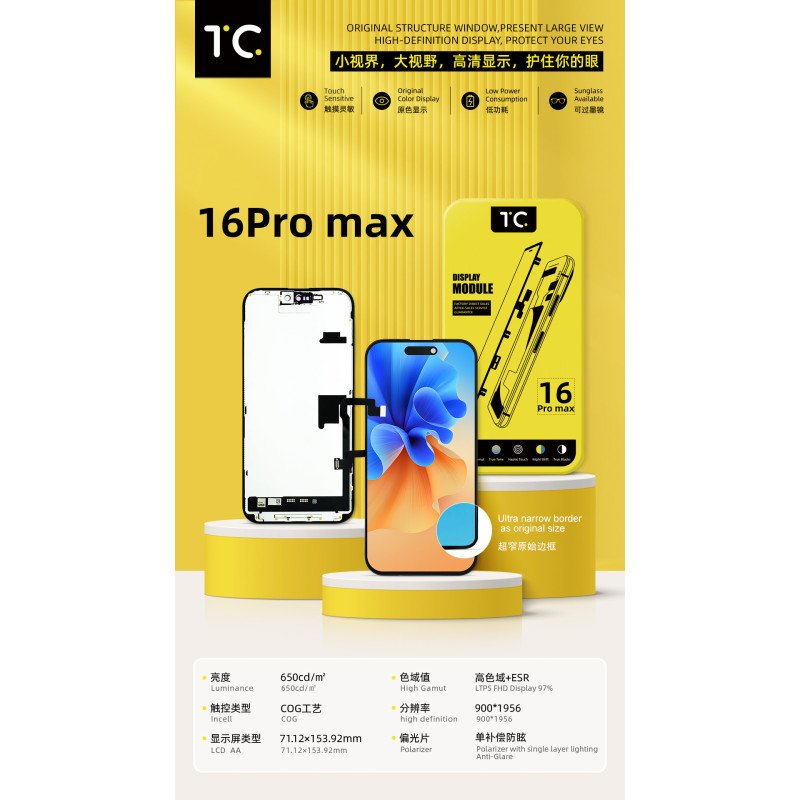 FHD Incell Display für iPhone 16 Pro Max